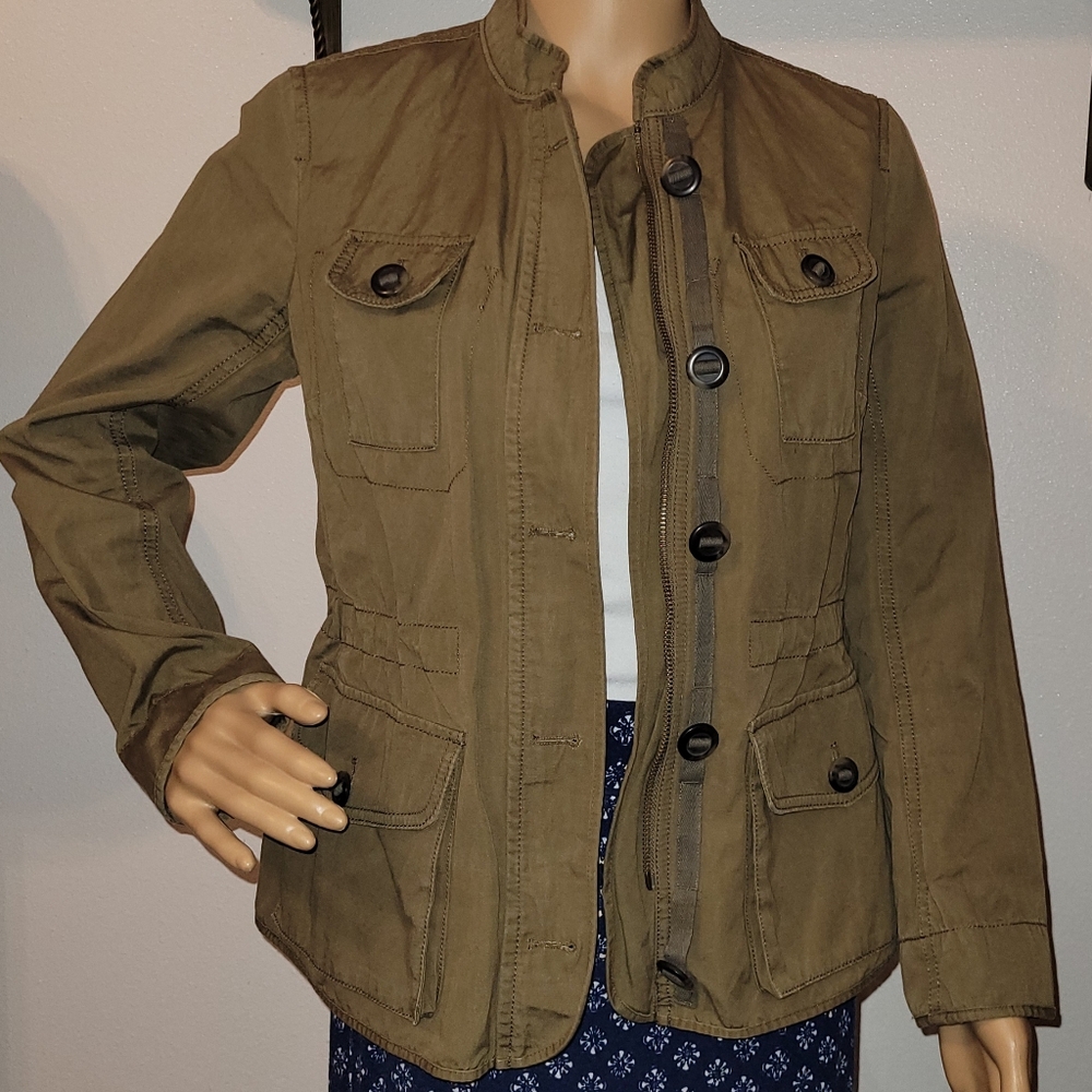 Loft Khaki Green Utility Jacket Pm - image 1